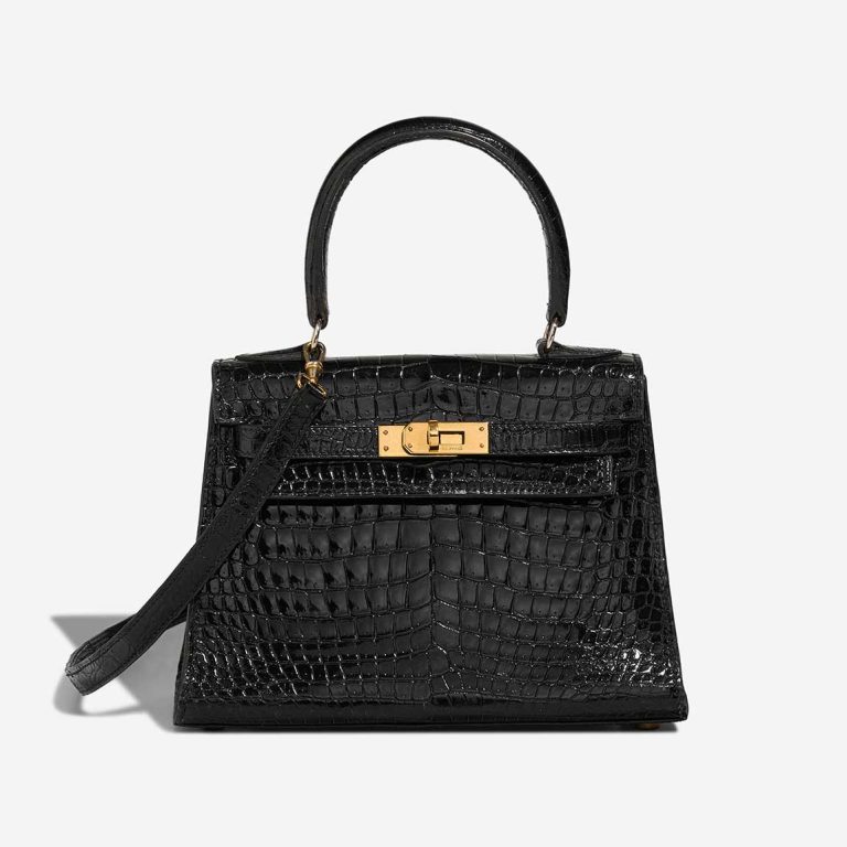 Hermès Kelly Mini Porosus Crocodile Black Front | Sell your designer bag