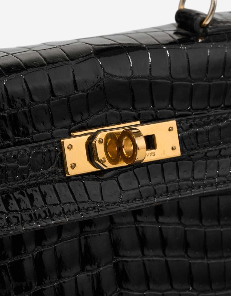 Hermès Kelly Mini Porosus Crocodile Black Closing System | Sell your designer bag