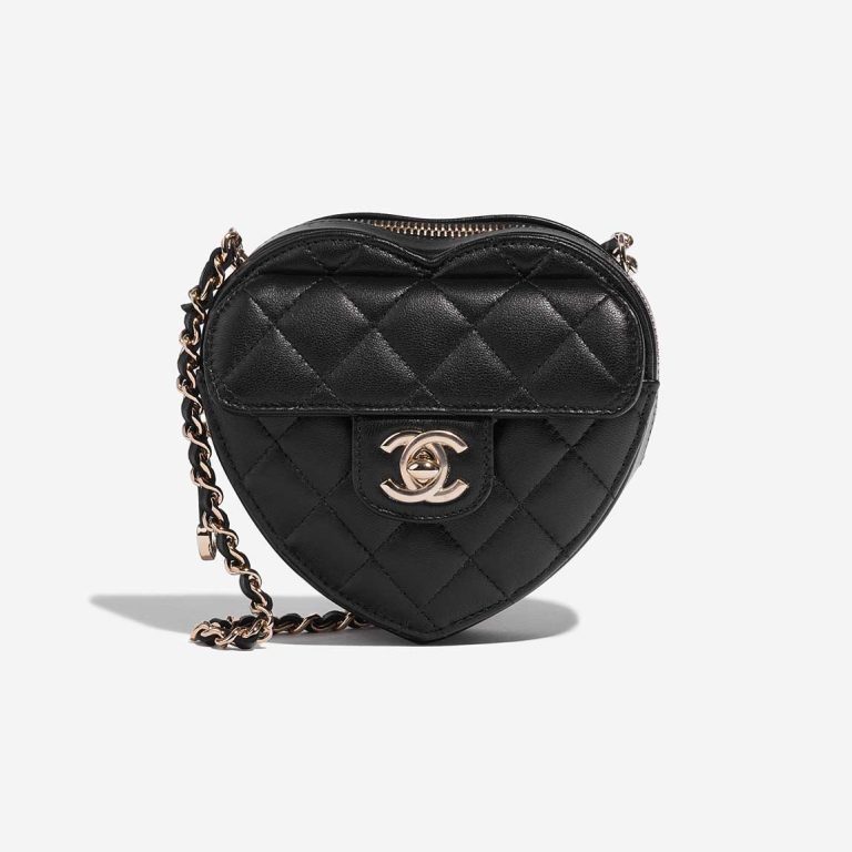 Chanel Timeless Heart Mini Lamb Black Front | Sell your designer bag