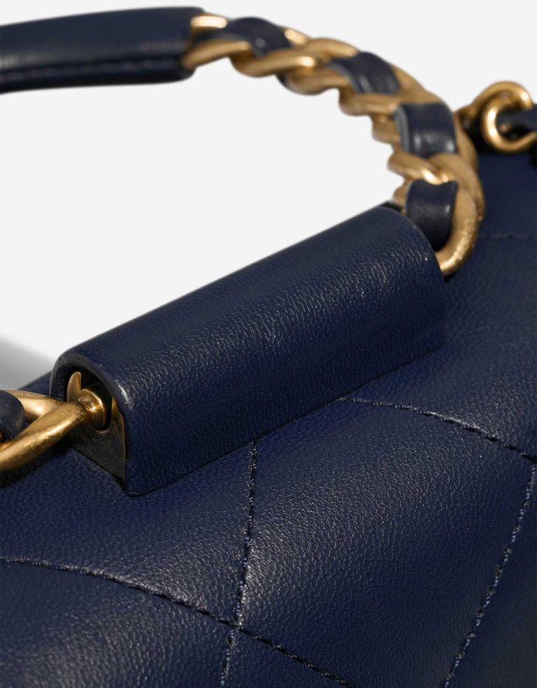 Chanel In The Loop Small Flap Bag Lamb Dark Blue Signs of wear | Sell your designer bag