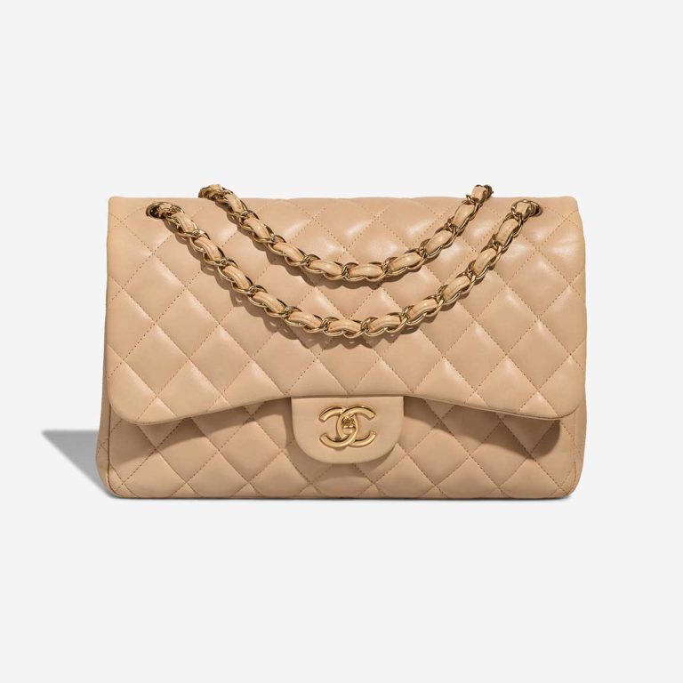 Chanel Timeless Jumbo Lamb Beige Front | Sell your designer bag