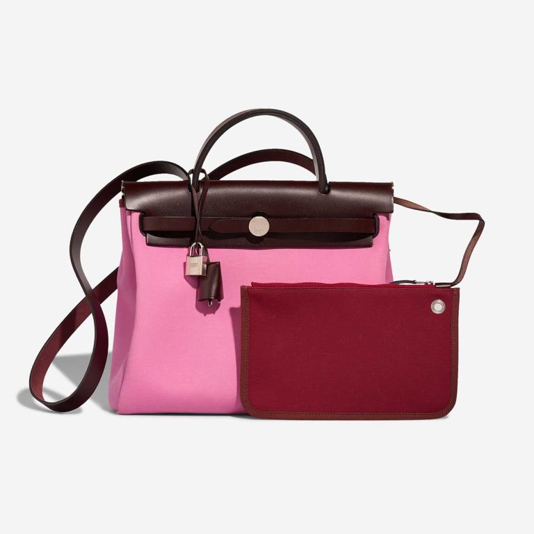 Hermès Herbag 31 Vache Hunter / Toile Rouge Sellier / Bubblegum Front | Sell your designer bag