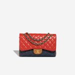 Chanel Timeless Jumbo Lamb Blue / Red / Brown Front | Sell your designer bag