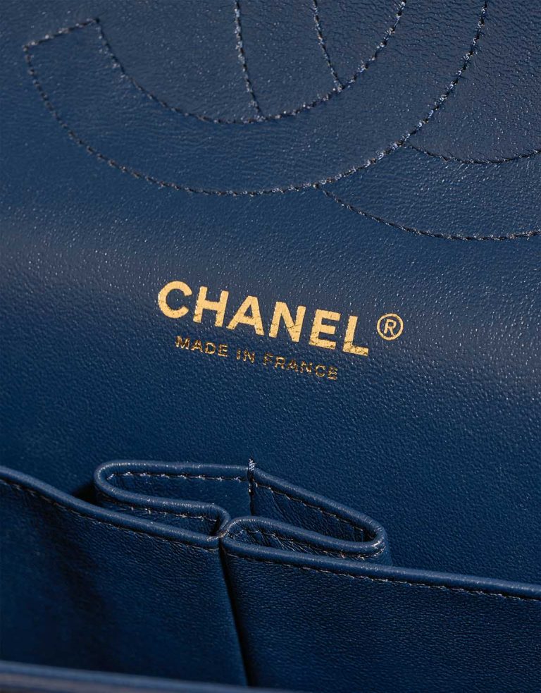 Chanel Timeless Jumbo Lamb Blue / Red / Brown Logo | Sell your designer bag