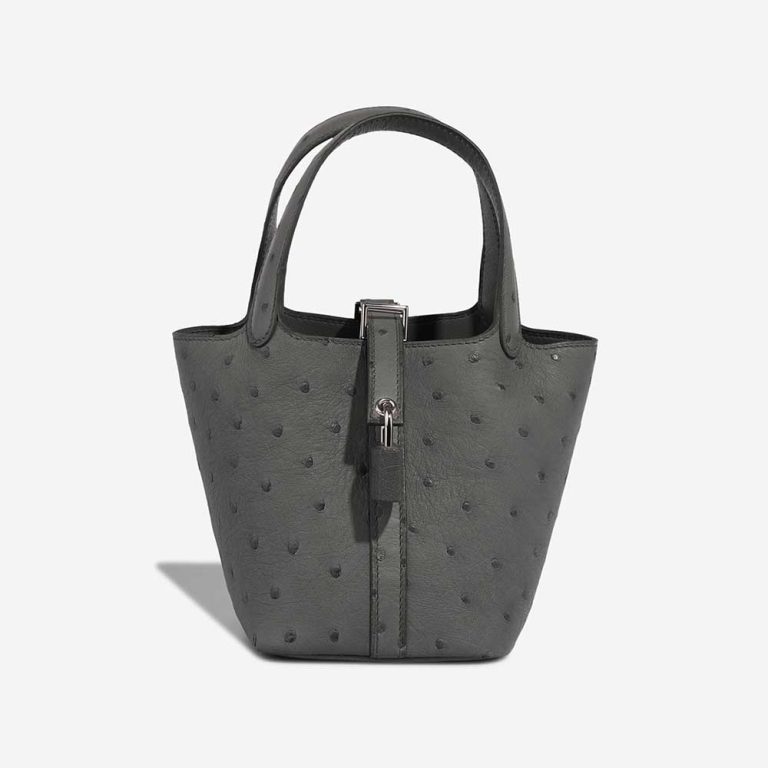 Hermès Picotin Micro Ostrich Vert Amande Front | Sell your designer bag