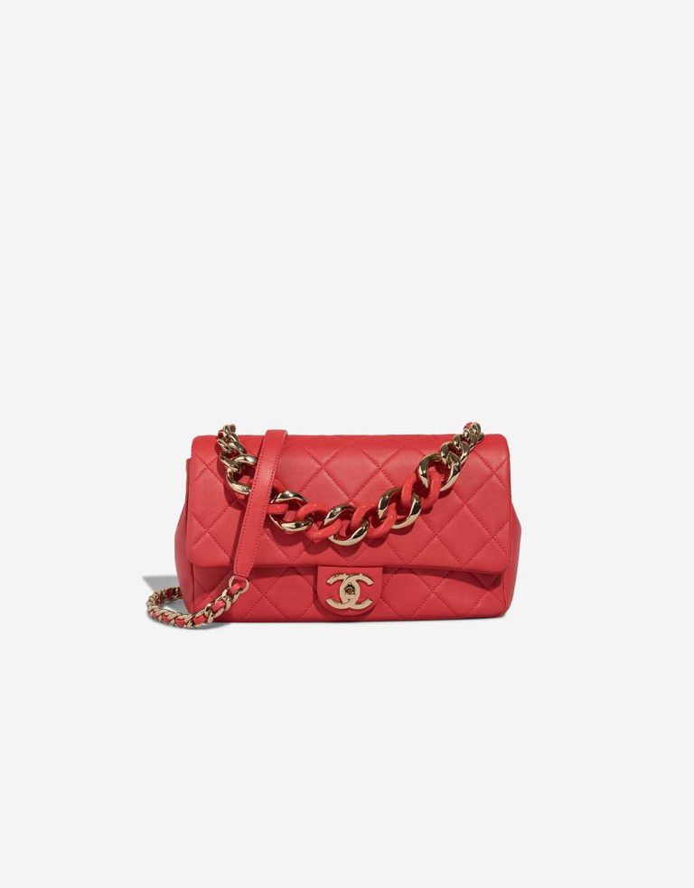 Chanel Timeless Flap Bag Small Coated Lamb Red Front | Sell your designer bag