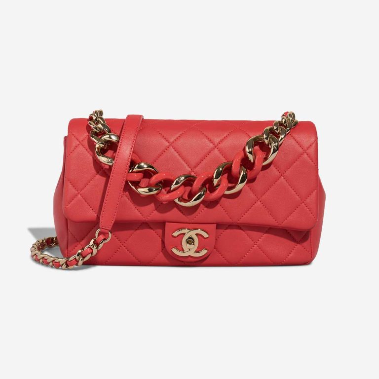 Chanel Timeless Flap Bag Small Coated Lamb Red Front | Sell your designer bag