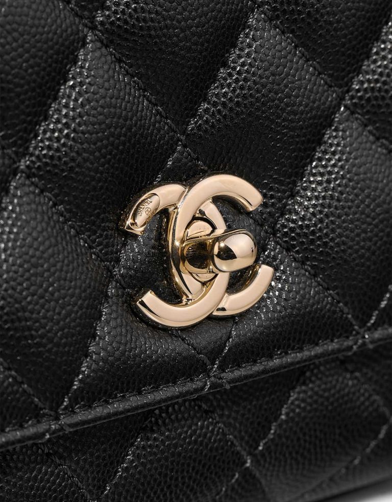 Chanel Timeless Handle Mini Square Caviar Black Closing System | Sell your designer bag