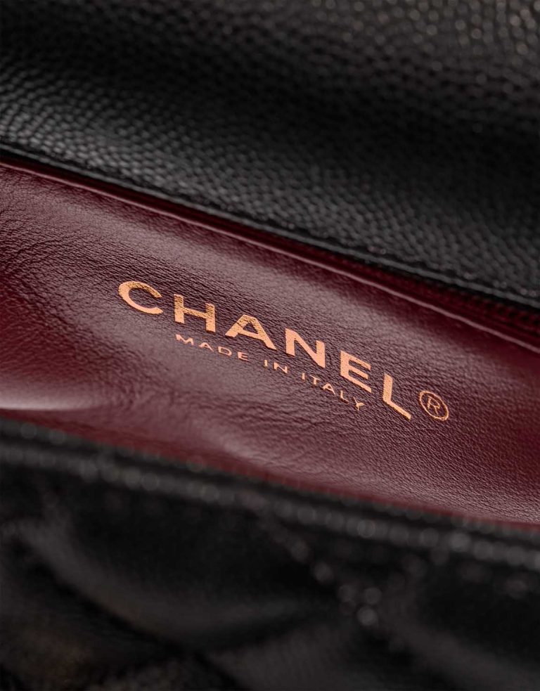 Chanel Timeless Handle Mini Square Caviar Black Logo | Sell your designer bag