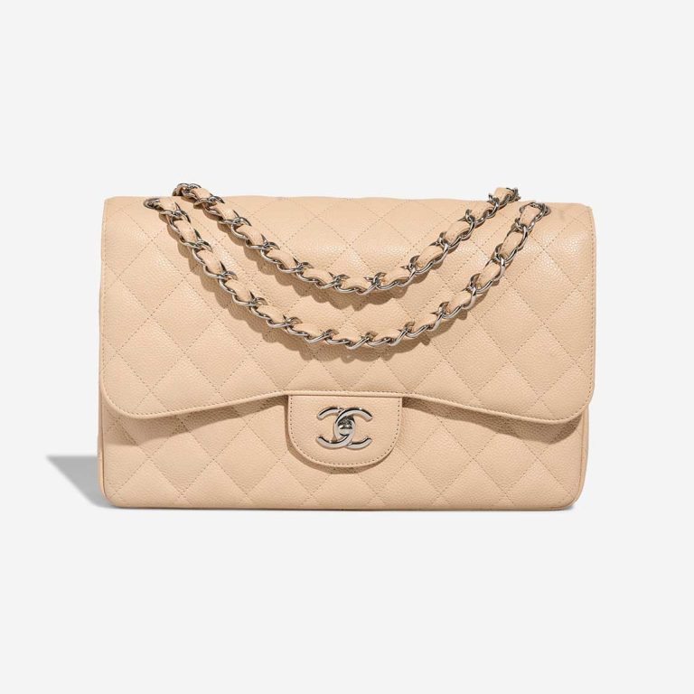 Chanel Timeless Jumbo Caviar Beige Front | Sell your designer bag