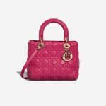 Dior Lady Medium Lambskin Pink Front | Sell your designer bag