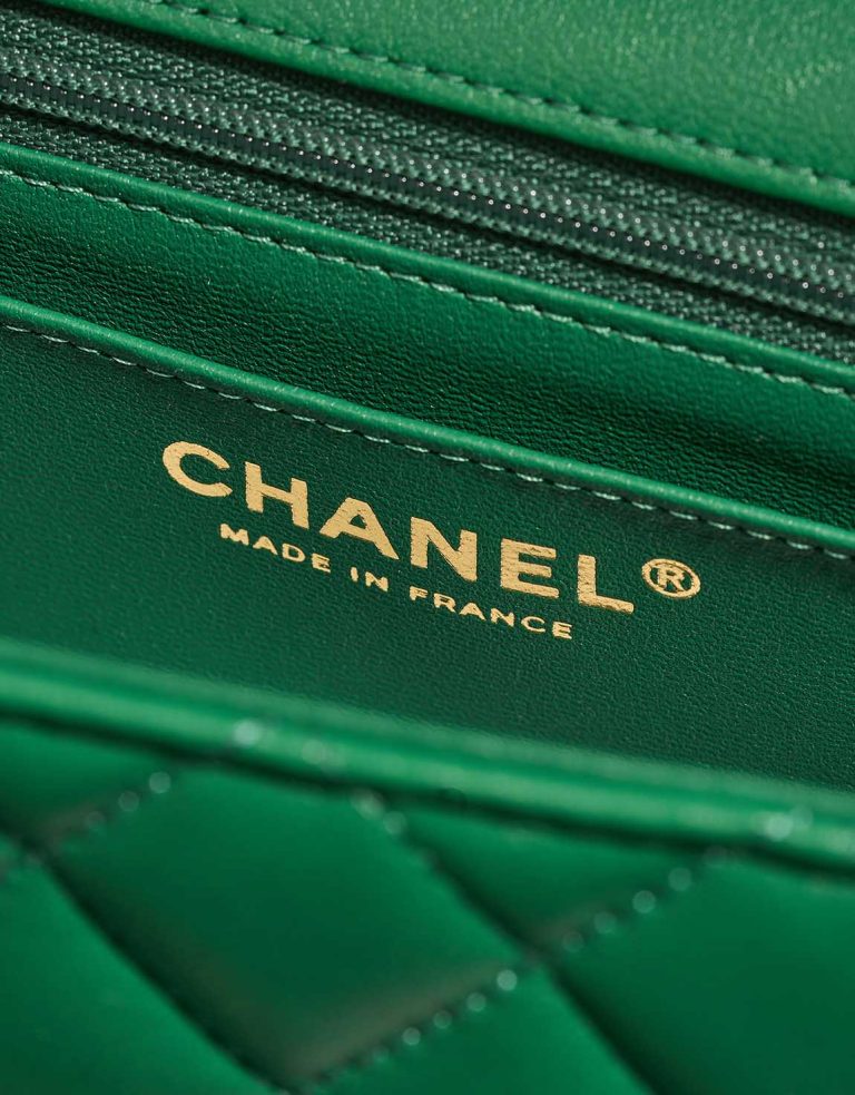Chanel Timeless Handle Mini Rectangular Lamb Green Logo | Sell your designer bag