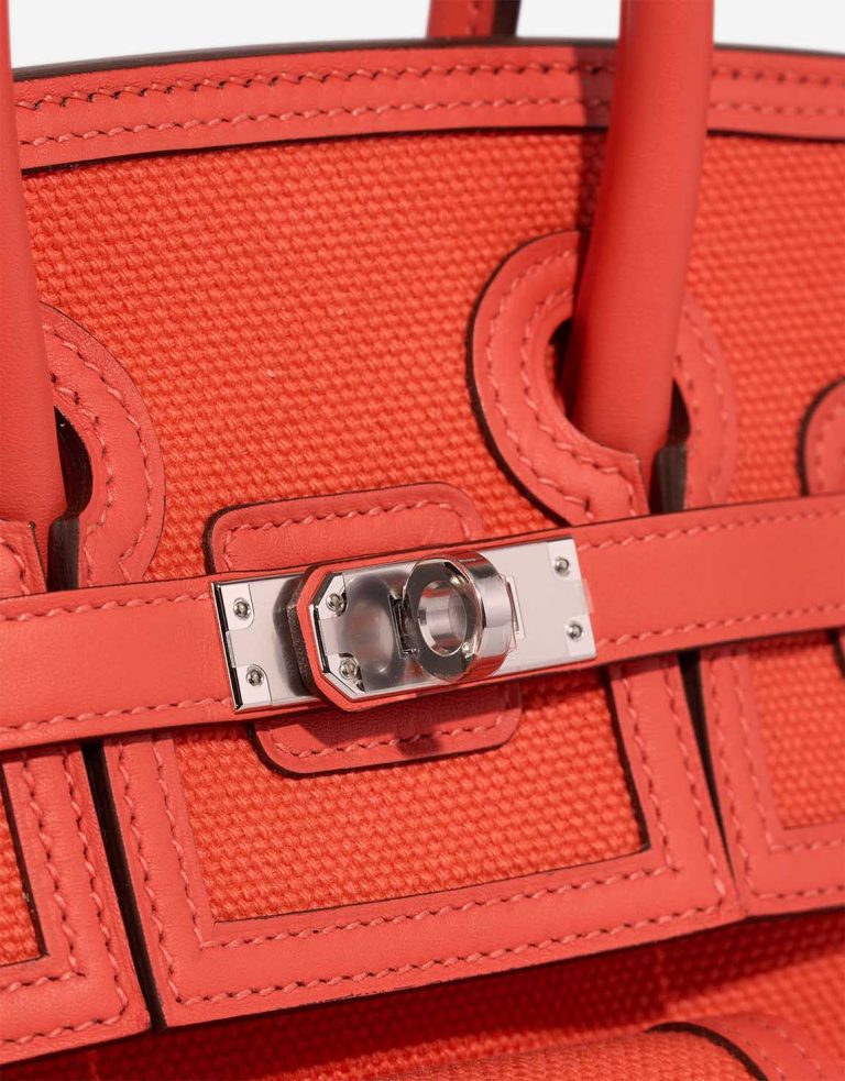 Hermès Birkin Cargo 25 Toile Goeland / Swift Orange Field Closing System | Sell your designer bag