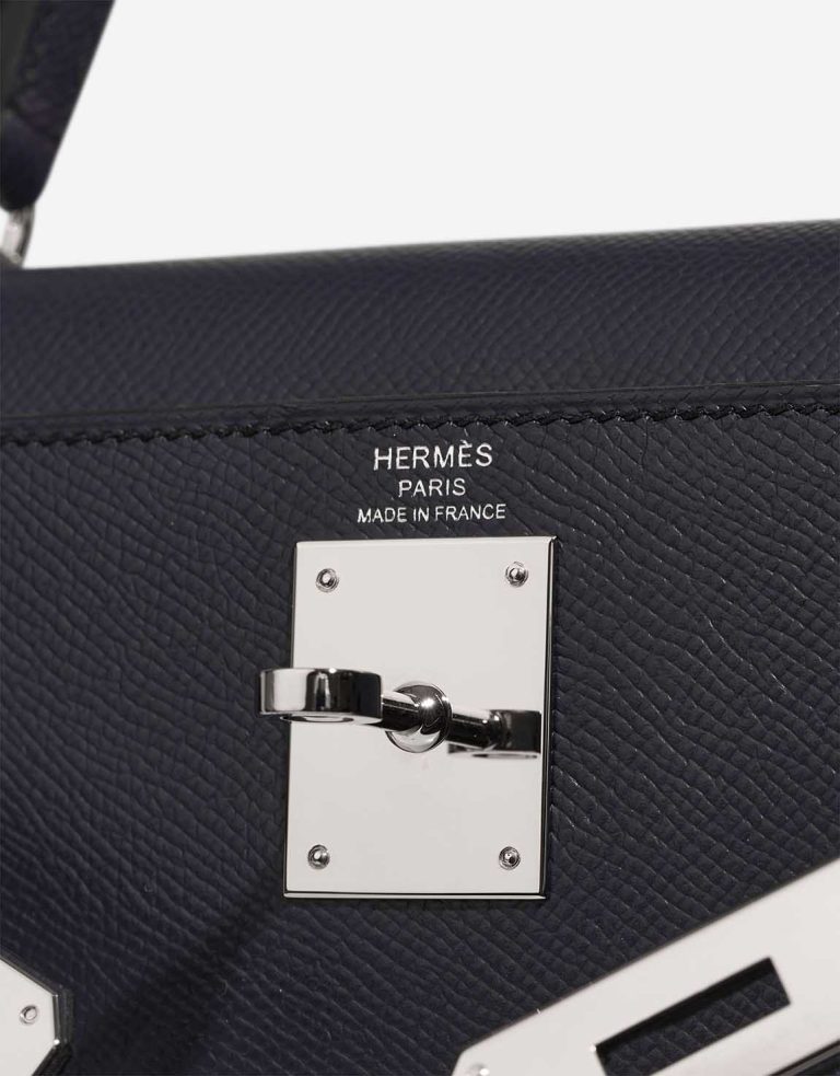 Hermès Kelly 28 Epsom Bleu Indigo Logo | Sell your designer bag