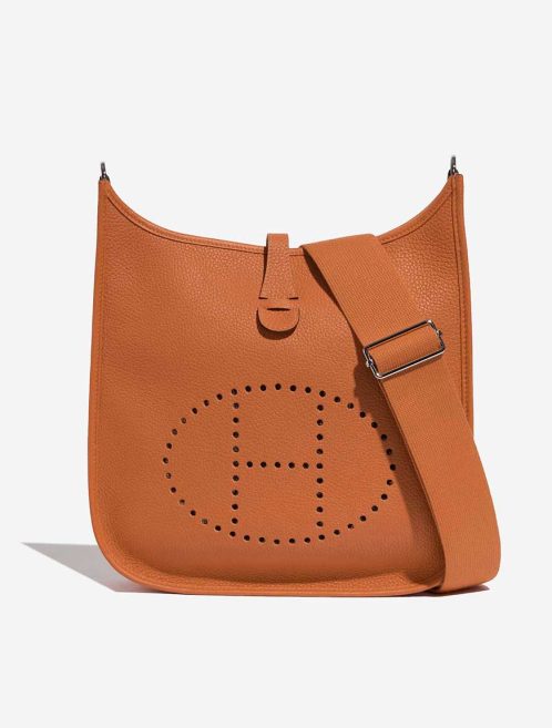 Hermès Evelyne 29 Taurillon Clémence Orange Front | Sell your designer bag