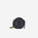 Chanel Filigree Round Clutch Caviar Dark Blue Front | Sell your designer bag