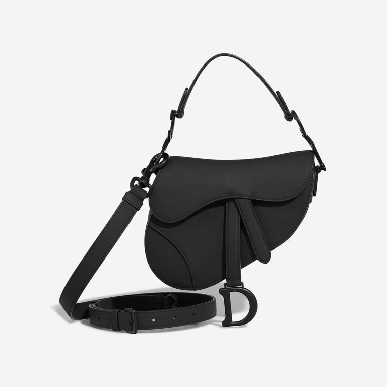 Dior Saddle Mini Calf Black Matte Front | Sell your designer bag