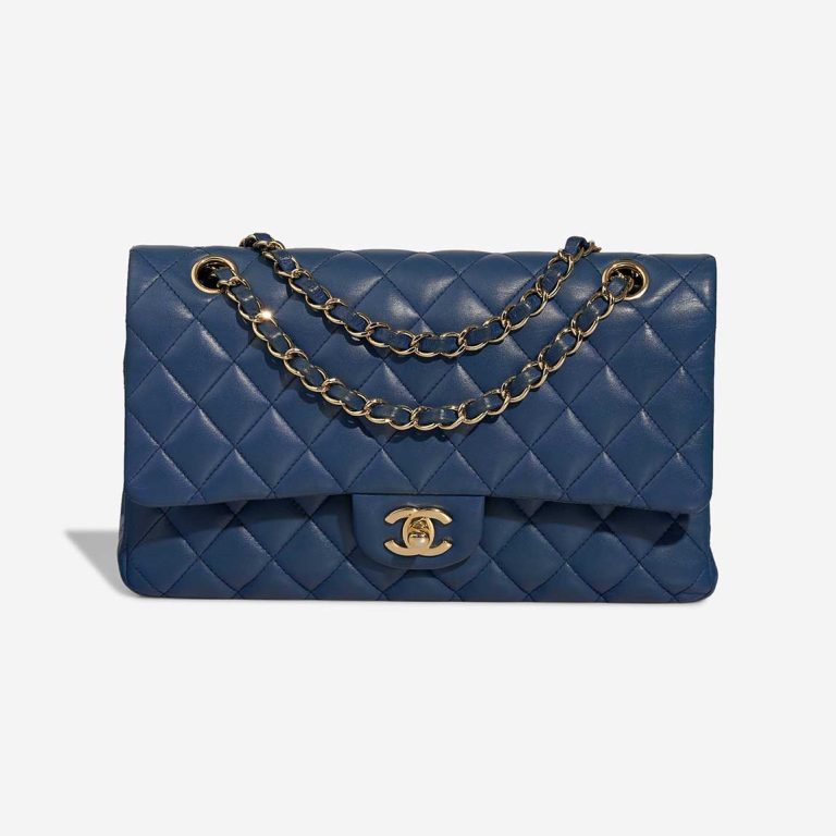 Chanel Timeless Medium Lamb Dark Blue Front | Sell your designer bag