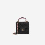 Chanel Top Handle Vanity Extra Mini Lamb Black / Light Pink Front | Sell your designer bag