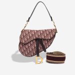 Dior Saddle Medium Oblique Jacquard Red Front | Sell your designer bag