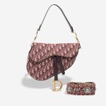 Dior Saddle Medium Oblique Jacquard Red Front | Sell your designer bag