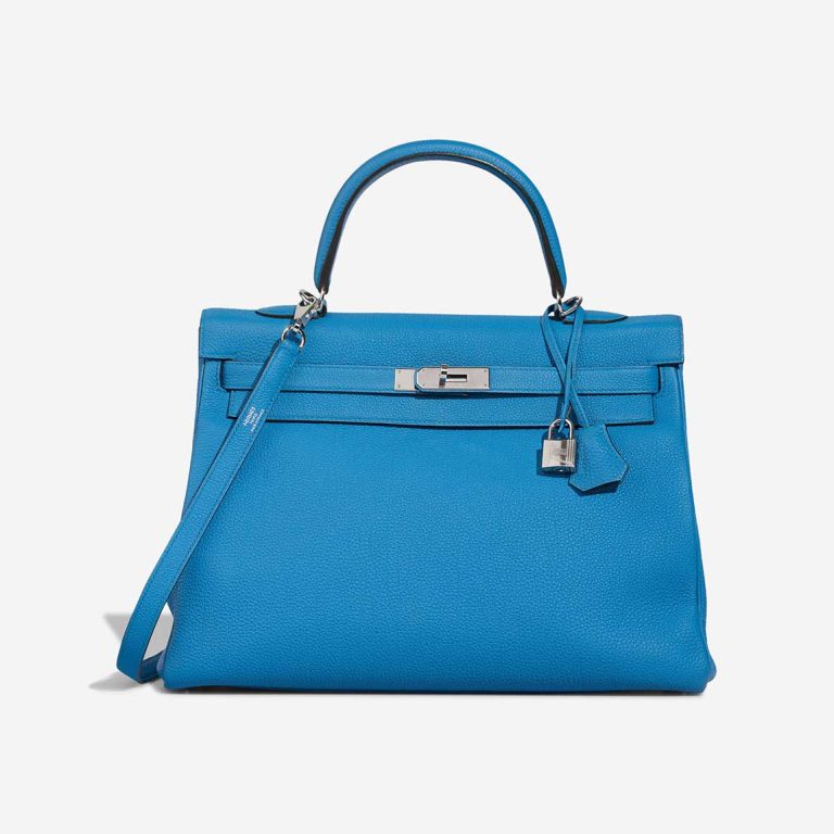 Hermès Kelly 35 Taurillon Clémence Bleu Zanzibar Front | Sell your designer bag