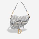 Dior Saddle Medium Oblique Canvas Grey Front | Sell your designer bag