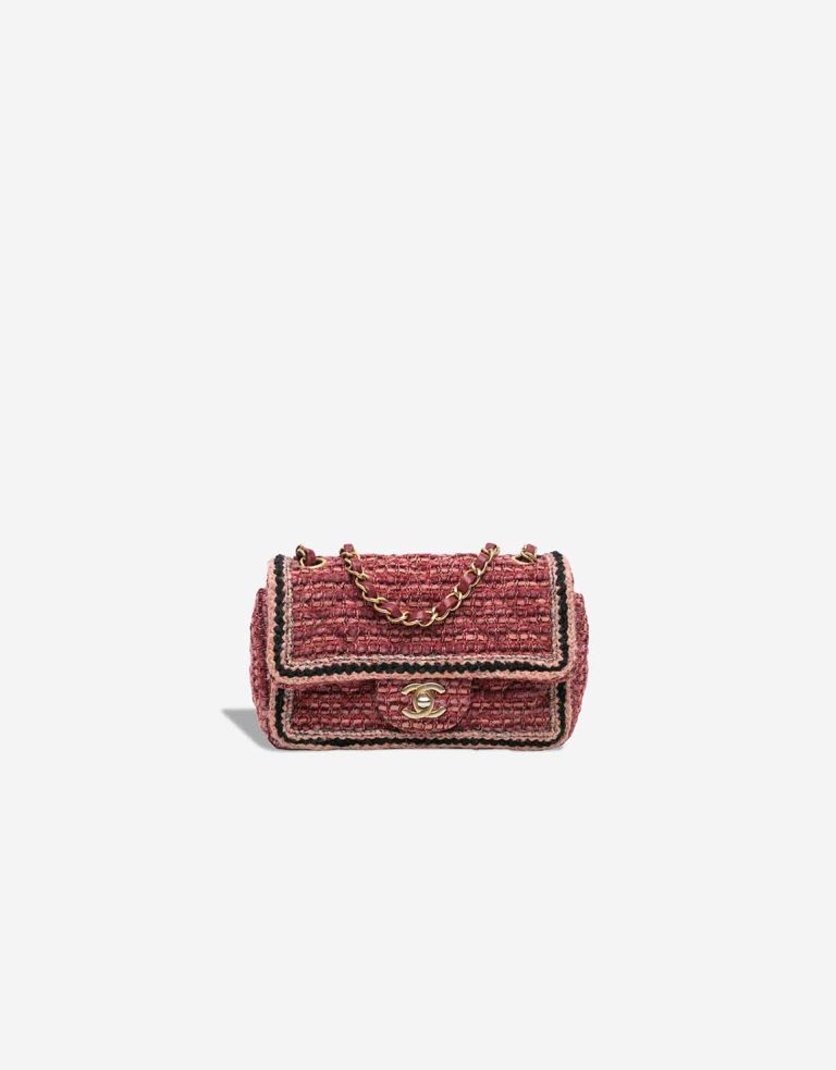 Chanel Timeless  Mini Rectangular Tweed Red / Rose / Black Front | Sell your designer bag
