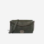 Chanel Boy Medium Lamb Green Front | Sell your designer bag