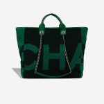 Chanel Deauville Large Shearling / Calf Green / Black Front | Sell your designer bag
