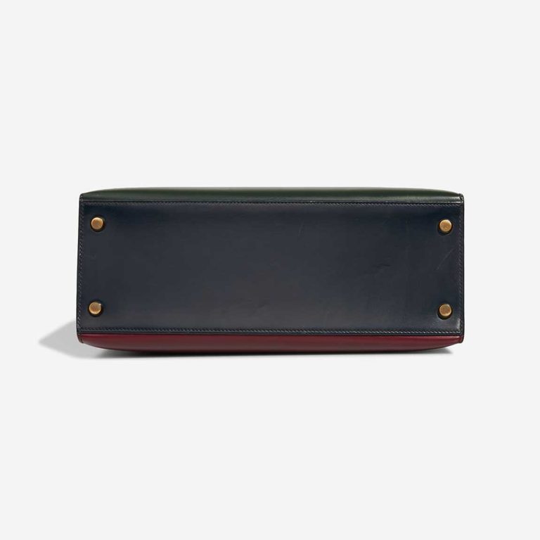 Hermès Kelly 28 Box Bleu Marine / Rouge H / Vert Foncé | Sell your designer bag