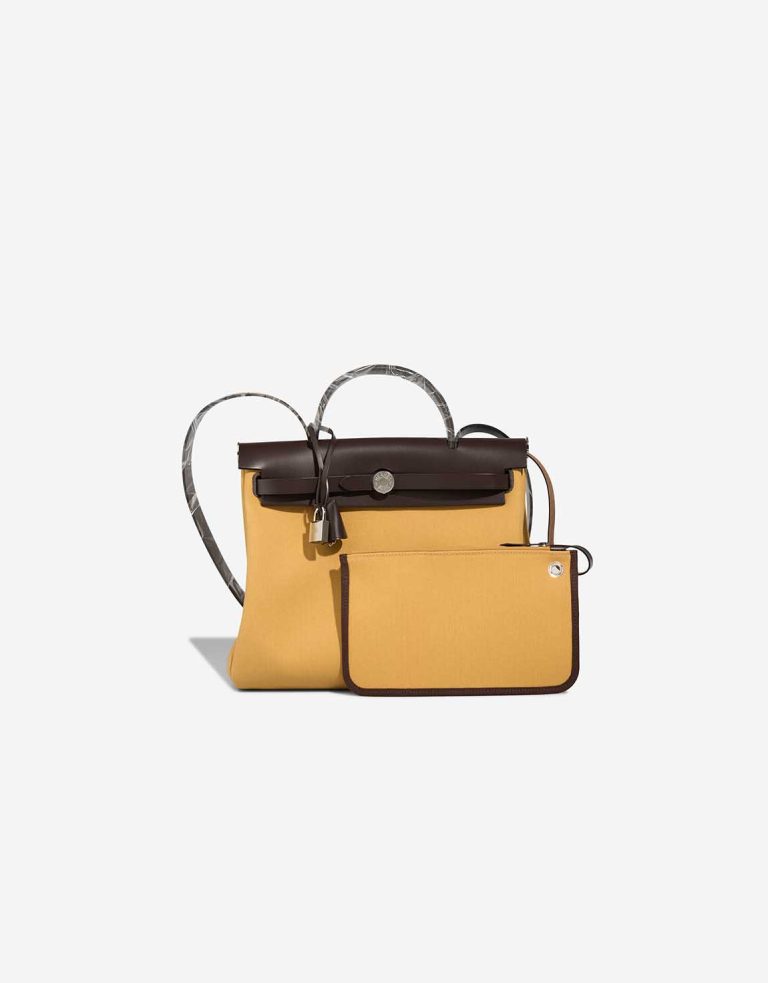Hermès Herbag 31 Toile / Vache Hunter Ébène / Paille Front | Sell your designer bag