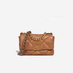 Chanel 19 Flap Bag Lamb Brown Front | Sell your designer bag