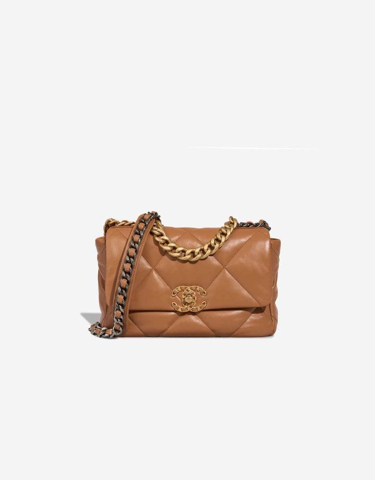 Chanel 19 Flap Bag Lamb Brown Front | Sell your designer bag