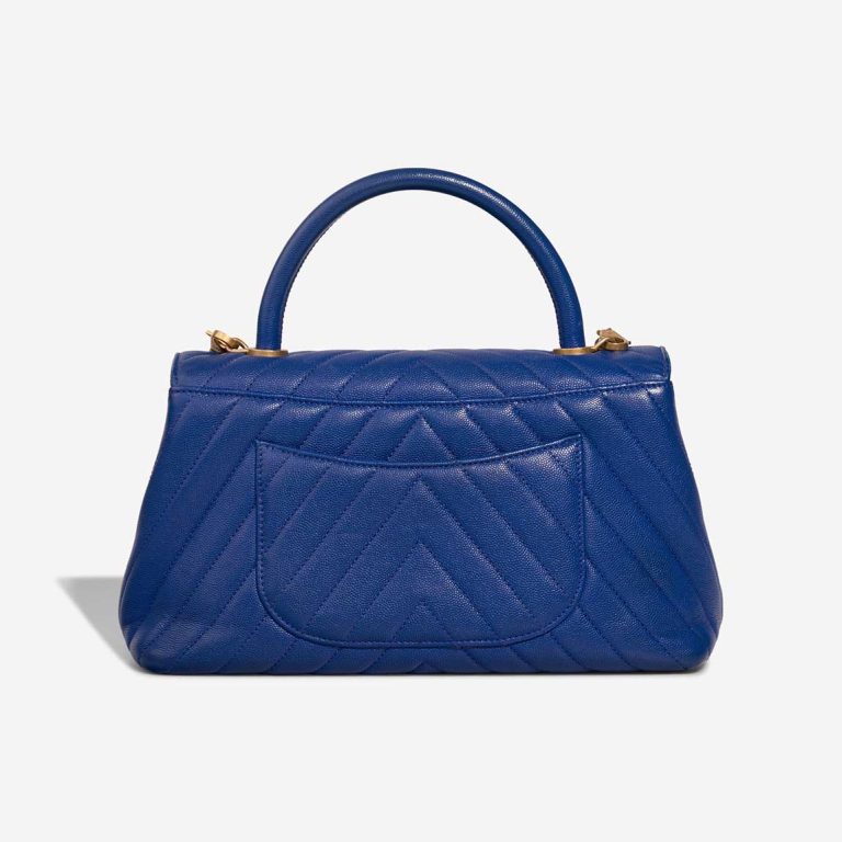 Chanel Timeless Handle Chevron Medium Caviar Deep Blue | Sell your designer bag