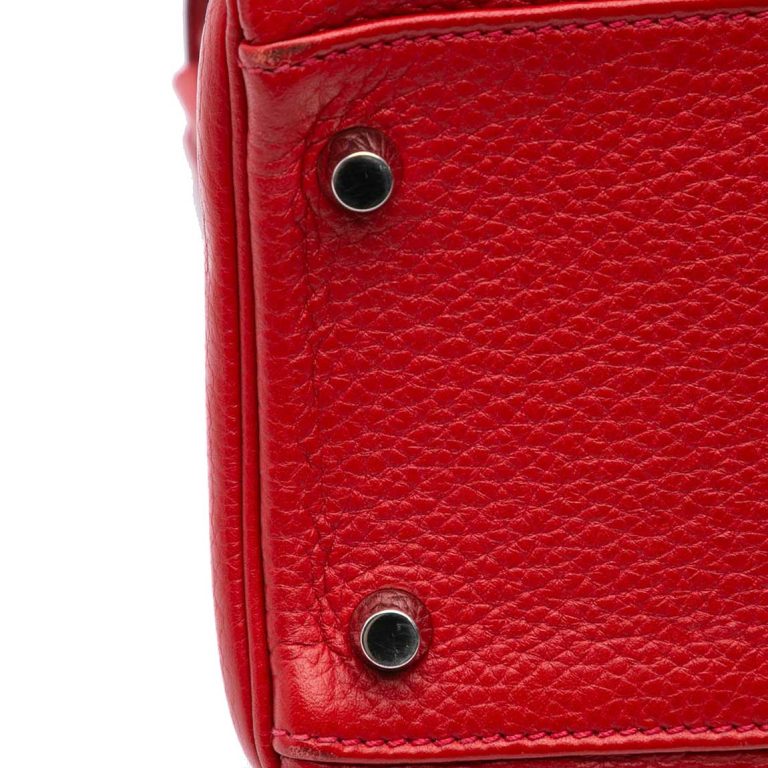 Hermès Kelly 32 Clémence Rouge Casaque Signs of wear | Sell your designer bag