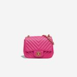 Chanel Timeless Chevron Mini Square Lamb Pink Front | Sell your designer bag