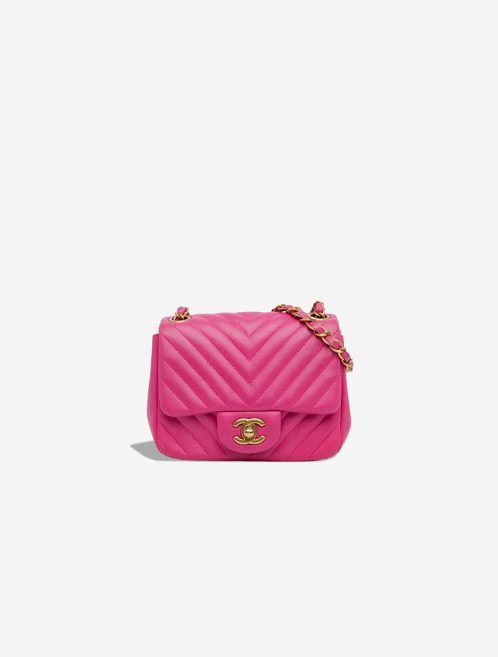 Chanel Timeless Chevron Mini Square Lamb Pink Front | Sell your designer bag