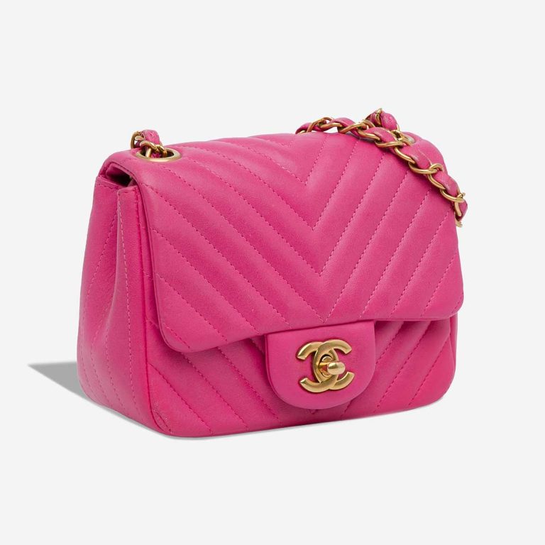 Chanel Timeless Chevron Mini Square Lamb Pink | Sell your designer bag