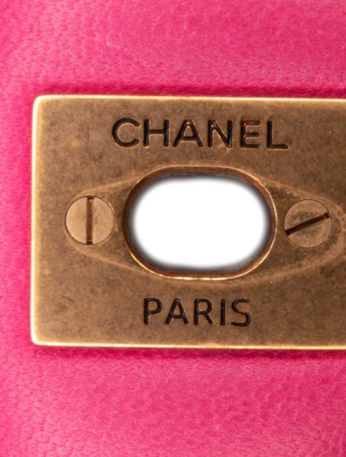 Chanel Timeless Chevron Mini Square Lamb Pink Closing System | Sell your designer bag