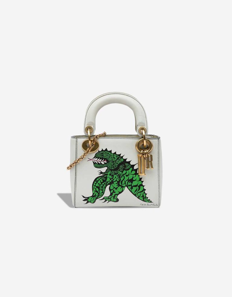 Dior Lady Niki De Saint Phalle Dragon Mini Calf White Front | Sell your designer bag