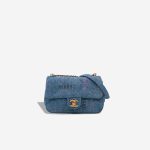 Chanel Mood Flap Mini Rectangular Denim Blue Front | Sell your designer bag