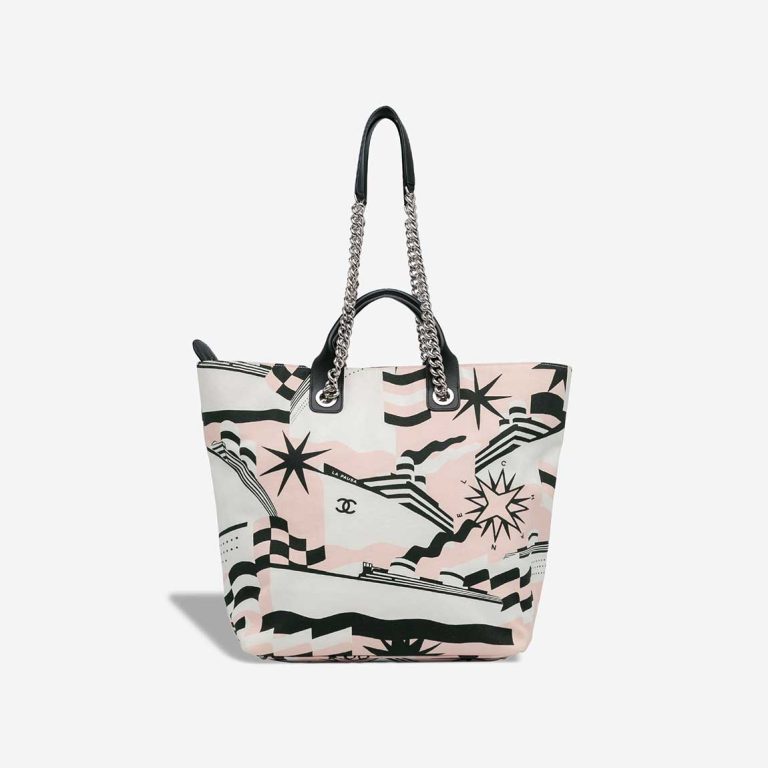 Chanel Shopping Tote La Pausa Bay Large Canvas Black / White / Pink | Sell your designer bag