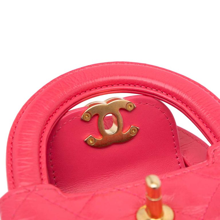 Chanel Kelly Micro Crinkled Calf Pink Front | Sell your designer bag