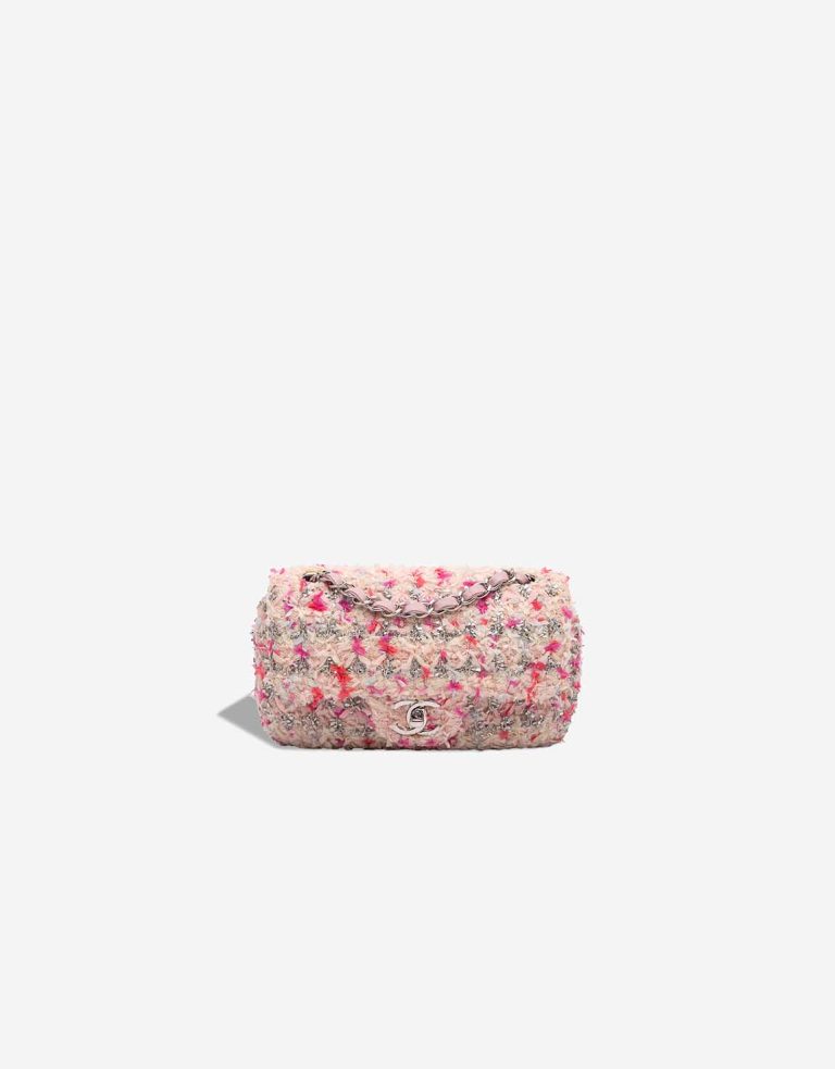 Chanel Timeless Mini Rectangular Tweed Rose / Pink / Silver Front | Sell your designer bag
