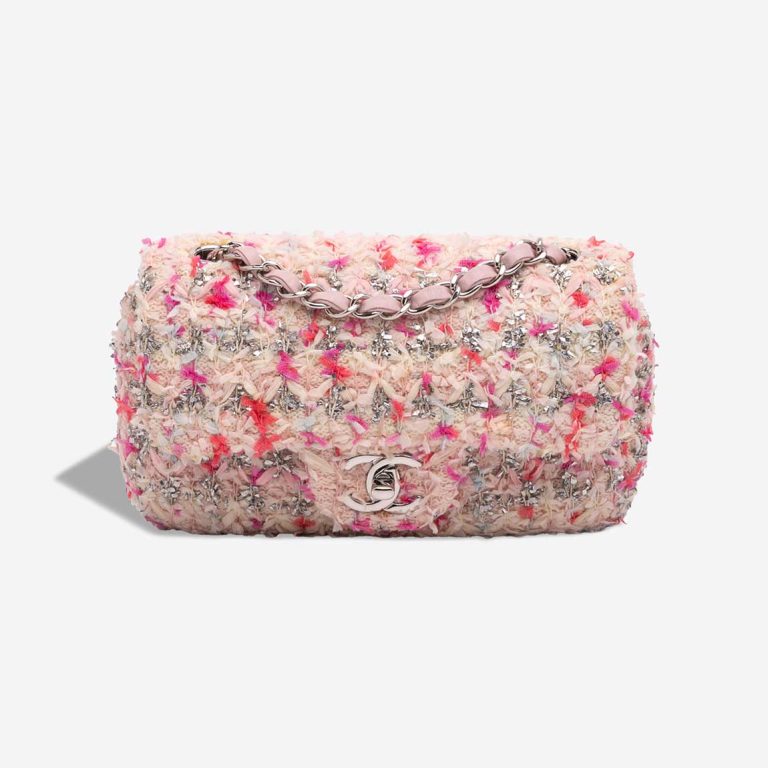 Chanel Timeless Mini Rectangular Tweed Rose / Pink / Silver Front | Sell your designer bag