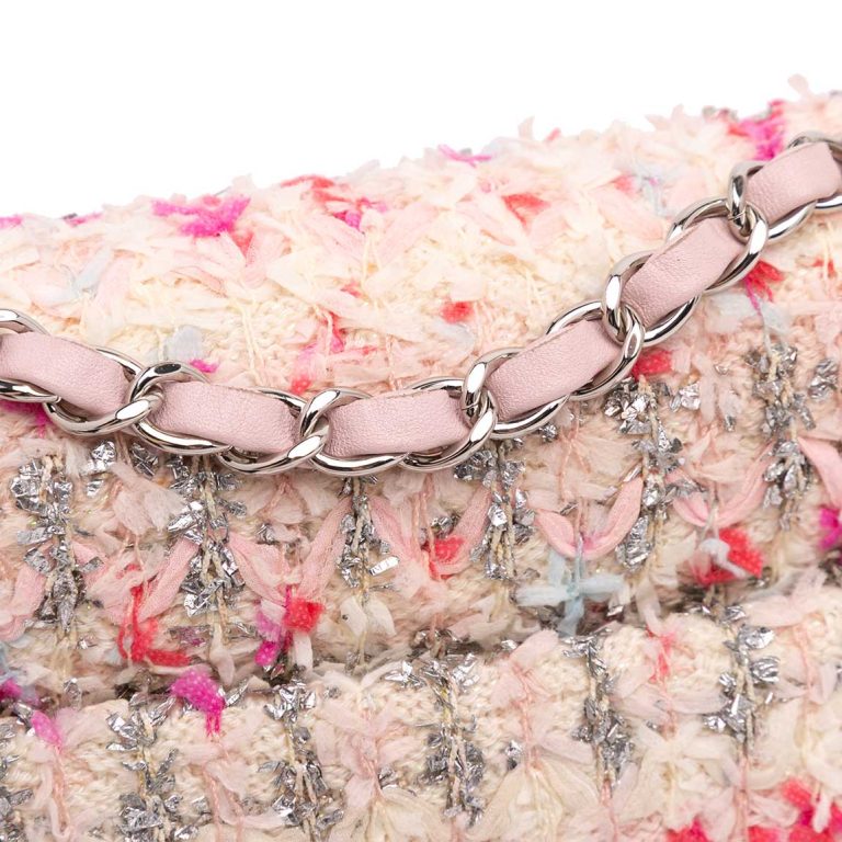 Chanel Timeless Mini Rectangular Tweed Rose / Pink / Silver Signs of wear | Sell your designer bag