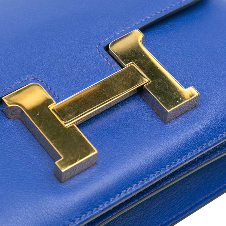 Hermès Constance 18 Swift Bleu Électrique Front | Sell your designer bag
