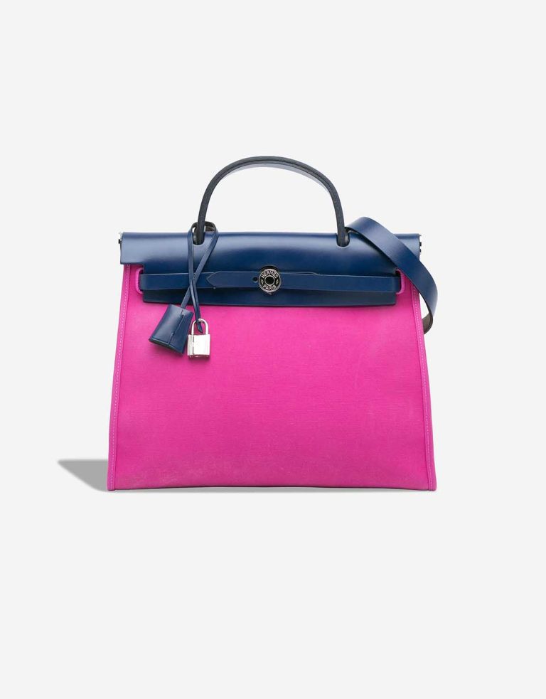 Hermès Herbag 31 Toile / Vache Hunter Magnolia / Bleu Saphir Front | Sell your designer bag