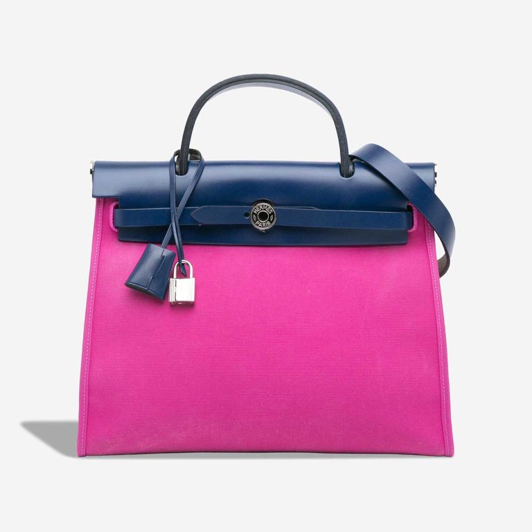 Hermès Herbag 31 Toile / Vache Hunter Magnolia / Bleu Saphir Front | Sell your designer bag